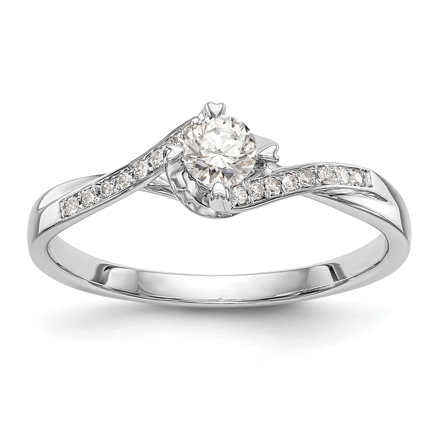 First Promise 14k White Gold 1/3 Ct. Lab Grown Diamond VS/SI+ G+ Petite Engagement Ring