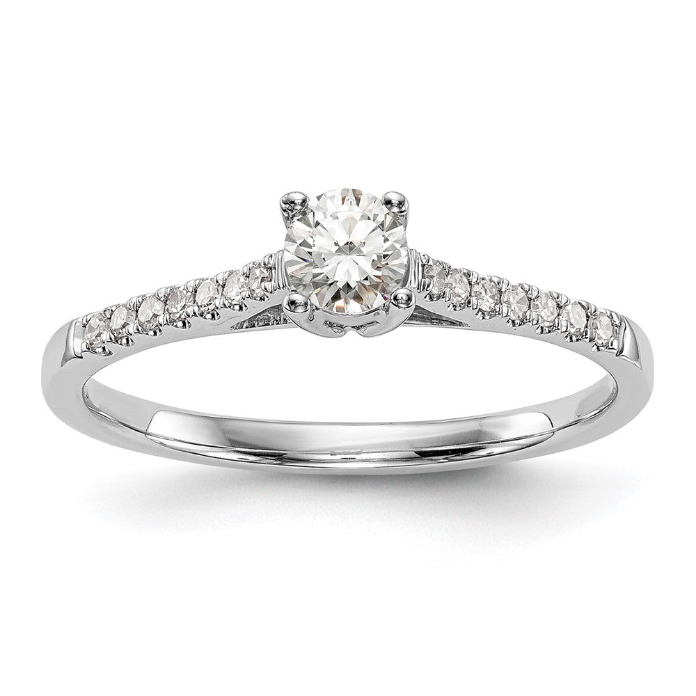 First Promise 14k White Gold 1/5 Ct. Lab Grown Diamond VS/SI+ G+ Complete Petite Engagement Ring