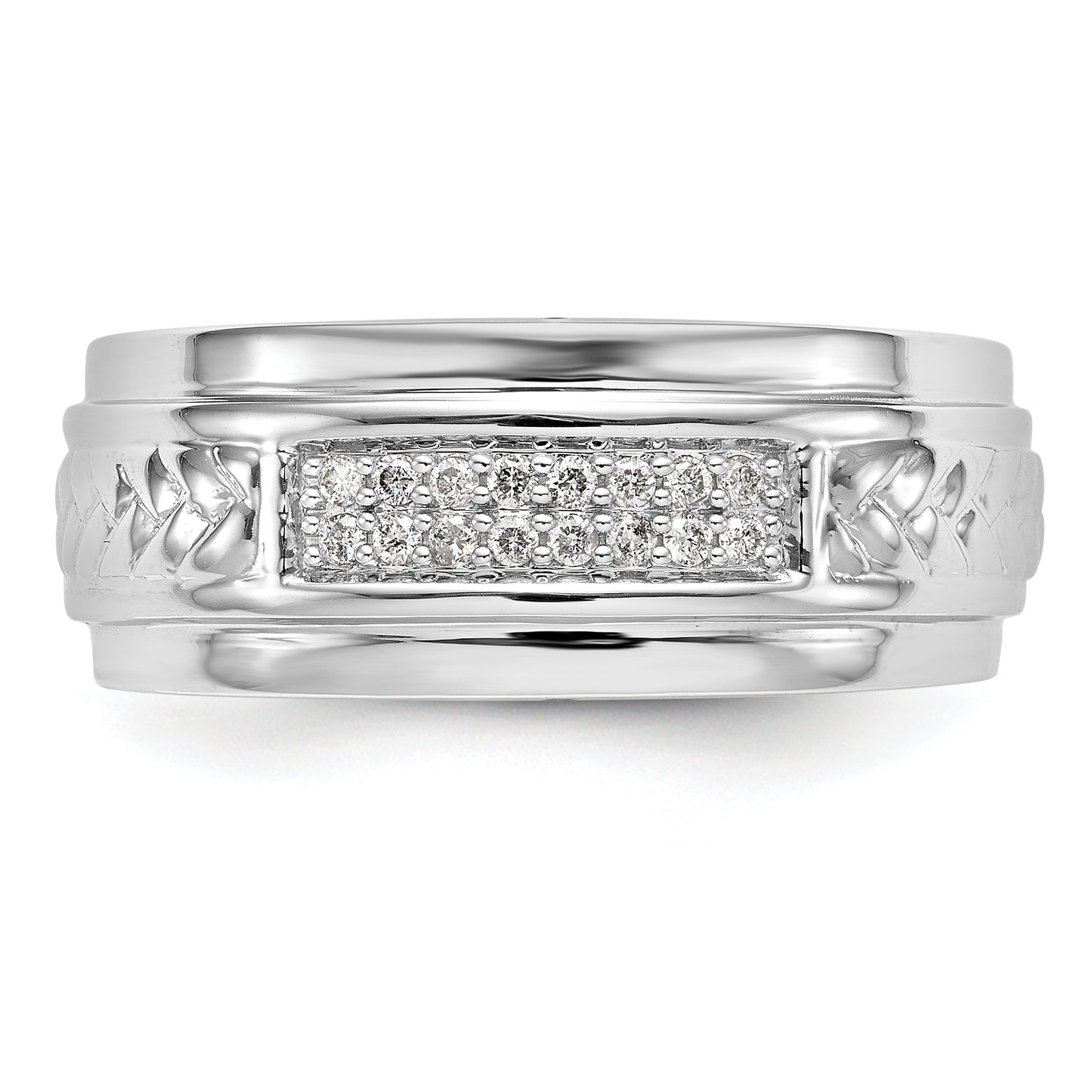 14K White Gold Lab Grown VS/SI+ G+ Diamond Trio Men's Wedding Band Ring