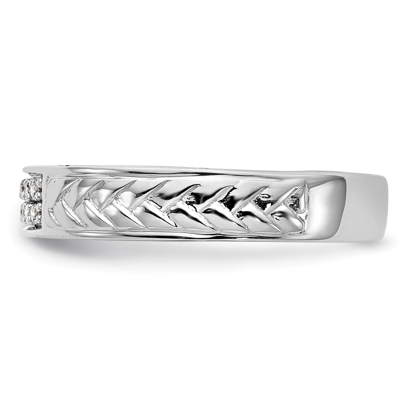 14K White Gold Lab Grown VS/SI+ G+ Diamond Trio Ladies Wedding Band Ring