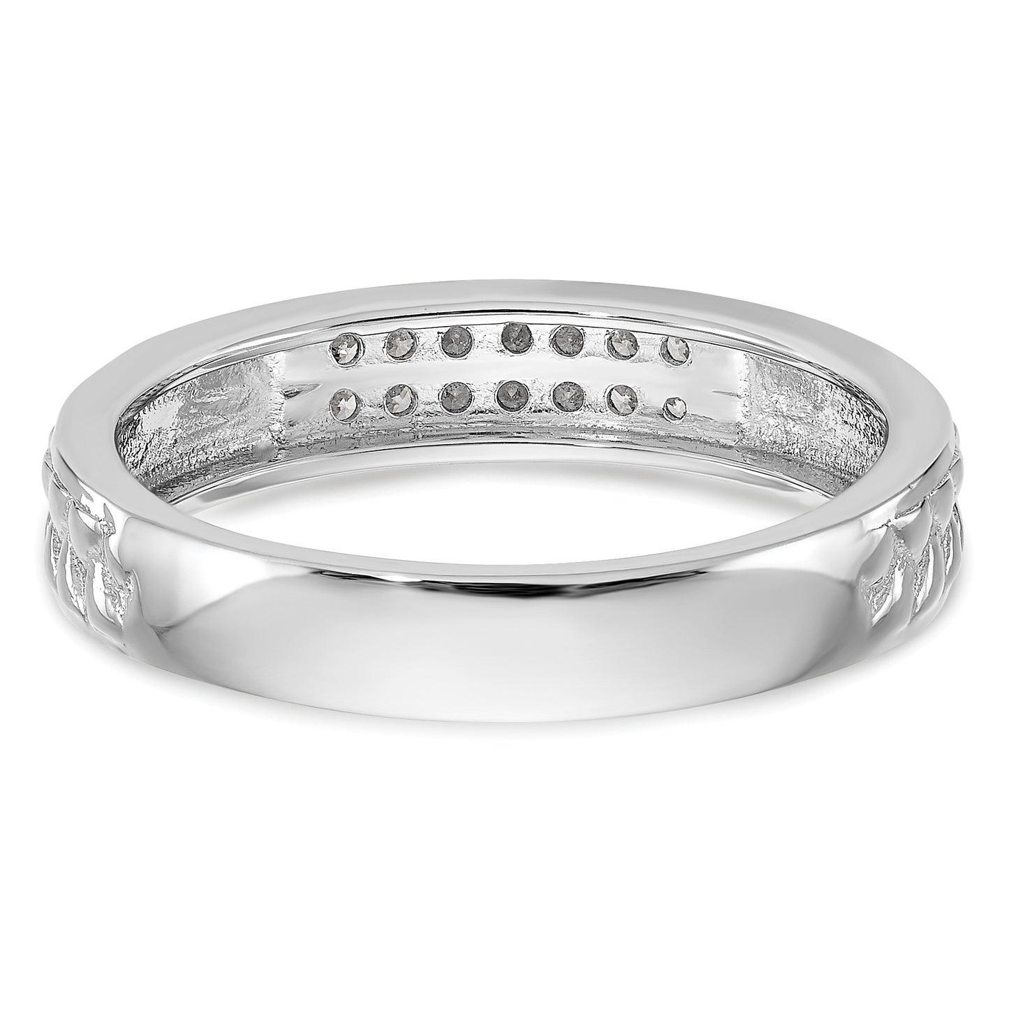 14K White Gold Lab Grown VS/SI+ G+ Diamond Trio Ladies Wedding Band Ring