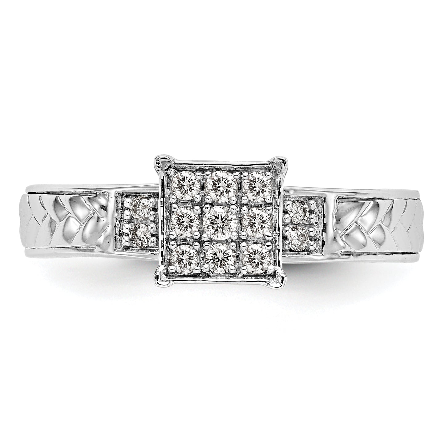 14K White Gold Lab Grown VS/SI+ G+ Diamond Trio Cluster Engagement Ring