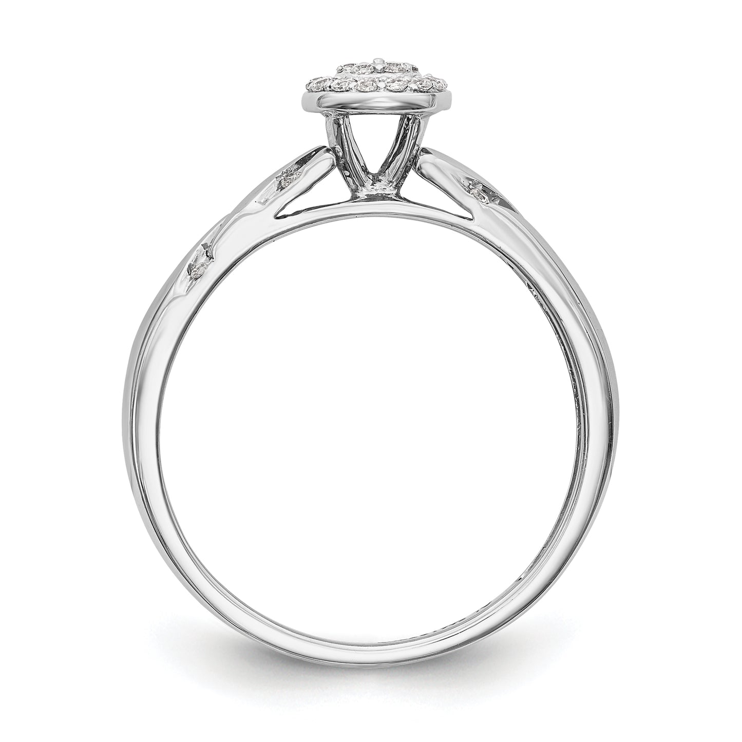 14K White Gold Lab Grown VS/SI+ G+ Diamond Comp Trio Cluster Engagement Ring