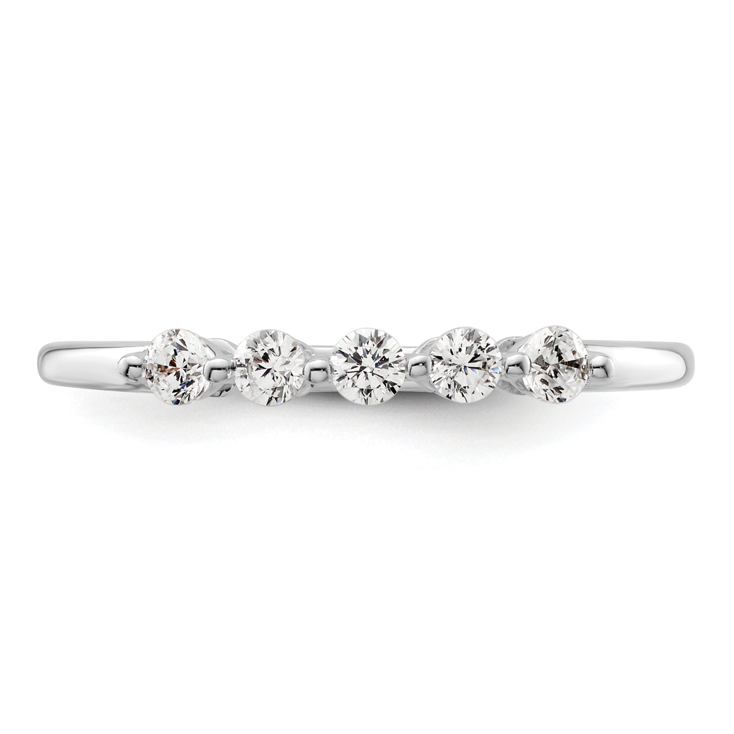 14K White Gold Lab Grown VS/SI+ G+ Diamond 5-Stone Band Ring