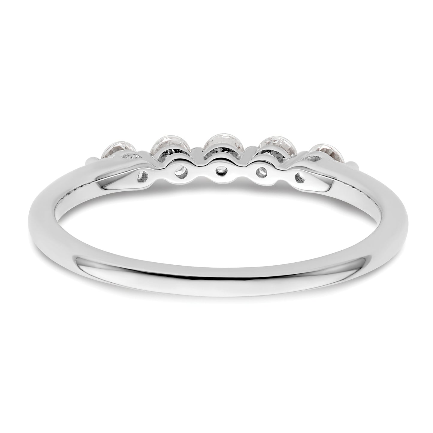 14K White Gold Lab Grown VS/SI+ G+ Diamond 5-Stone Band Ring