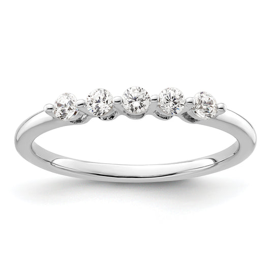 14K White Gold Lab Grown VS/SI+ G+ Diamond 5-Stone Band Ring