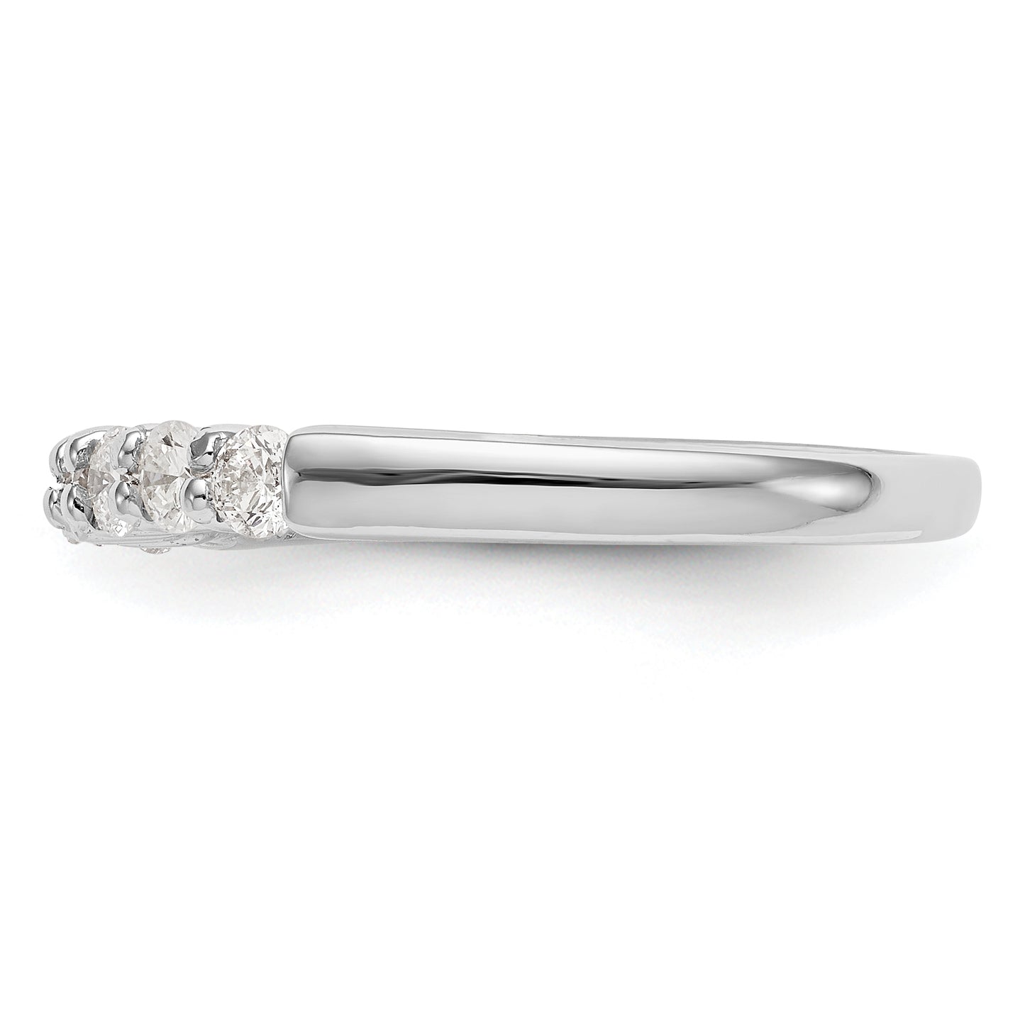 14k White Gold 3/4 Ct. Lab Grown Diamond VS/SI+ G+ Seven Stone Fashion Band Ring