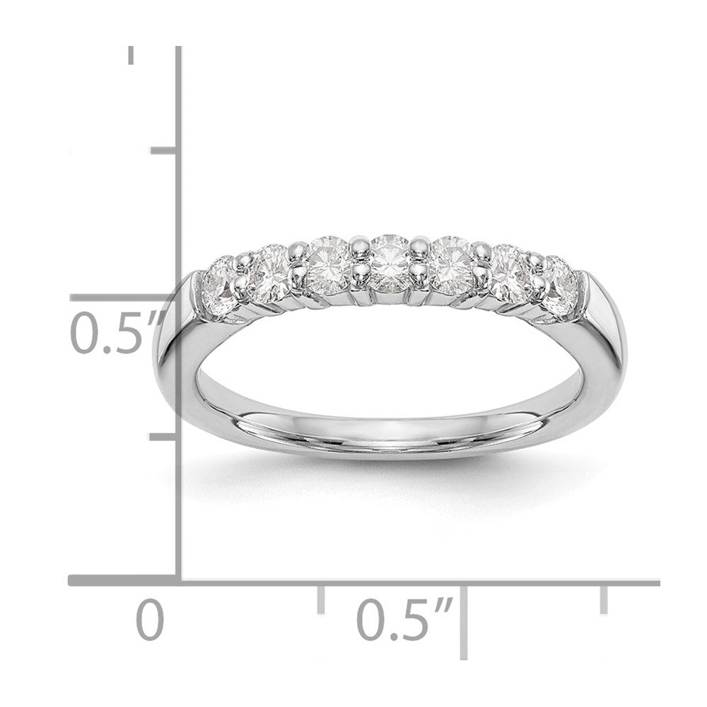 14k White Gold 3/4 Ct. Lab Grown Diamond VS/SI+ G+ Seven Stone Complete Fashion Band