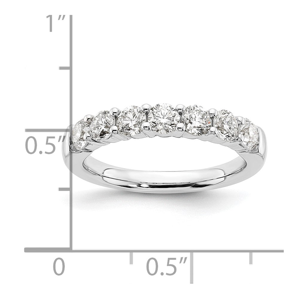 14k White Gold 1 1/5 Ct. Lab Grown Diamond VS/SI+ G+ Seven Stone Complete Fashion Band