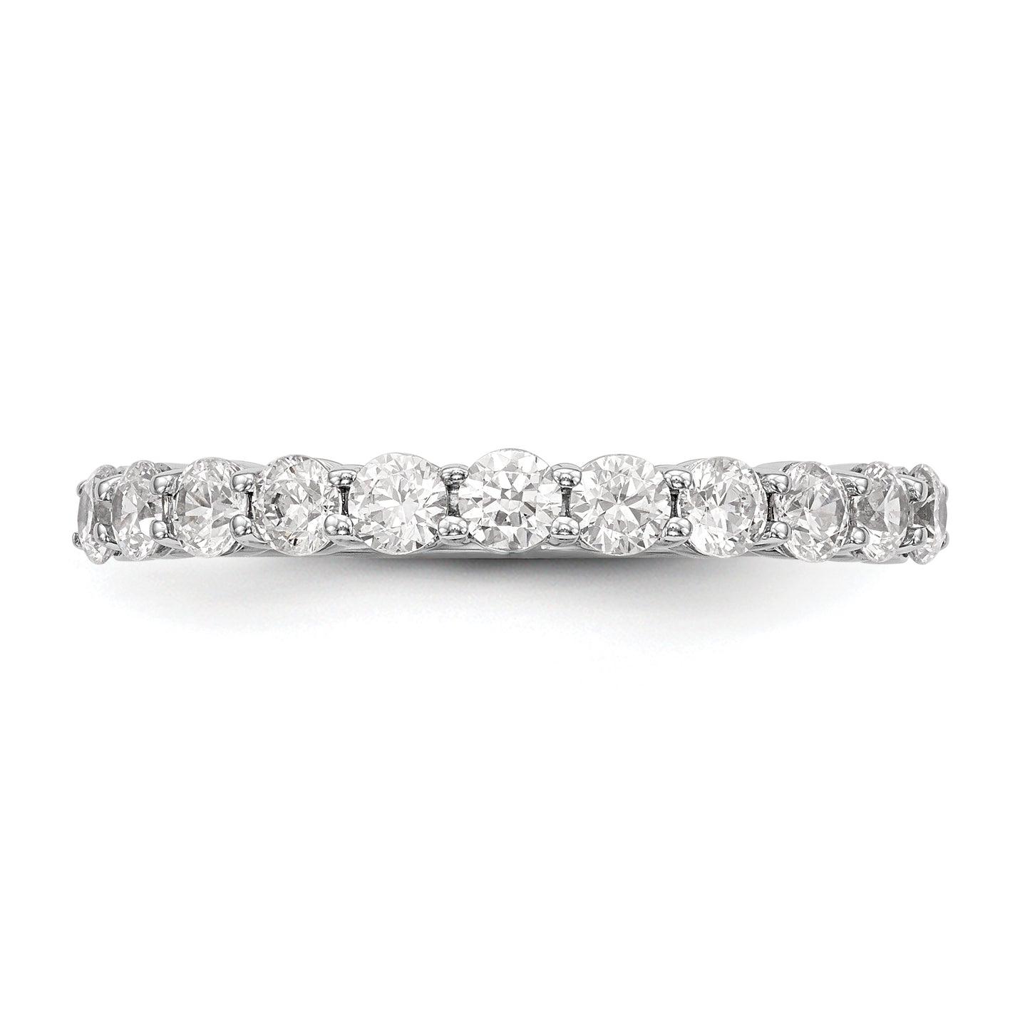 14k White Gold 3/4 Ct. Lab Grown Diamond VS/SI+ G+ Eleven Stone Band Ring