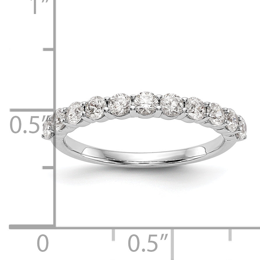 14k White Gold 3/4 Ct. Lab Grown Diamond VS/SI+ G+ Eleven Stone Band Ring