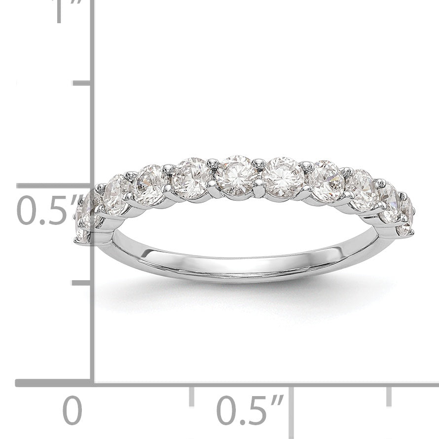 14k White Gold 1 Ct. Lab Grown Diamond VS/SI+ G+ Eleven Stone Band Ring