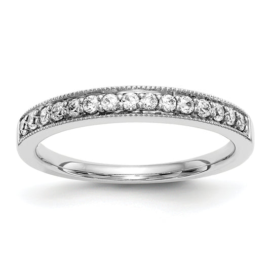 14k White Gold 1/5 Ct. Lab Grown Diamond VS/SI+ G+ Band Ring