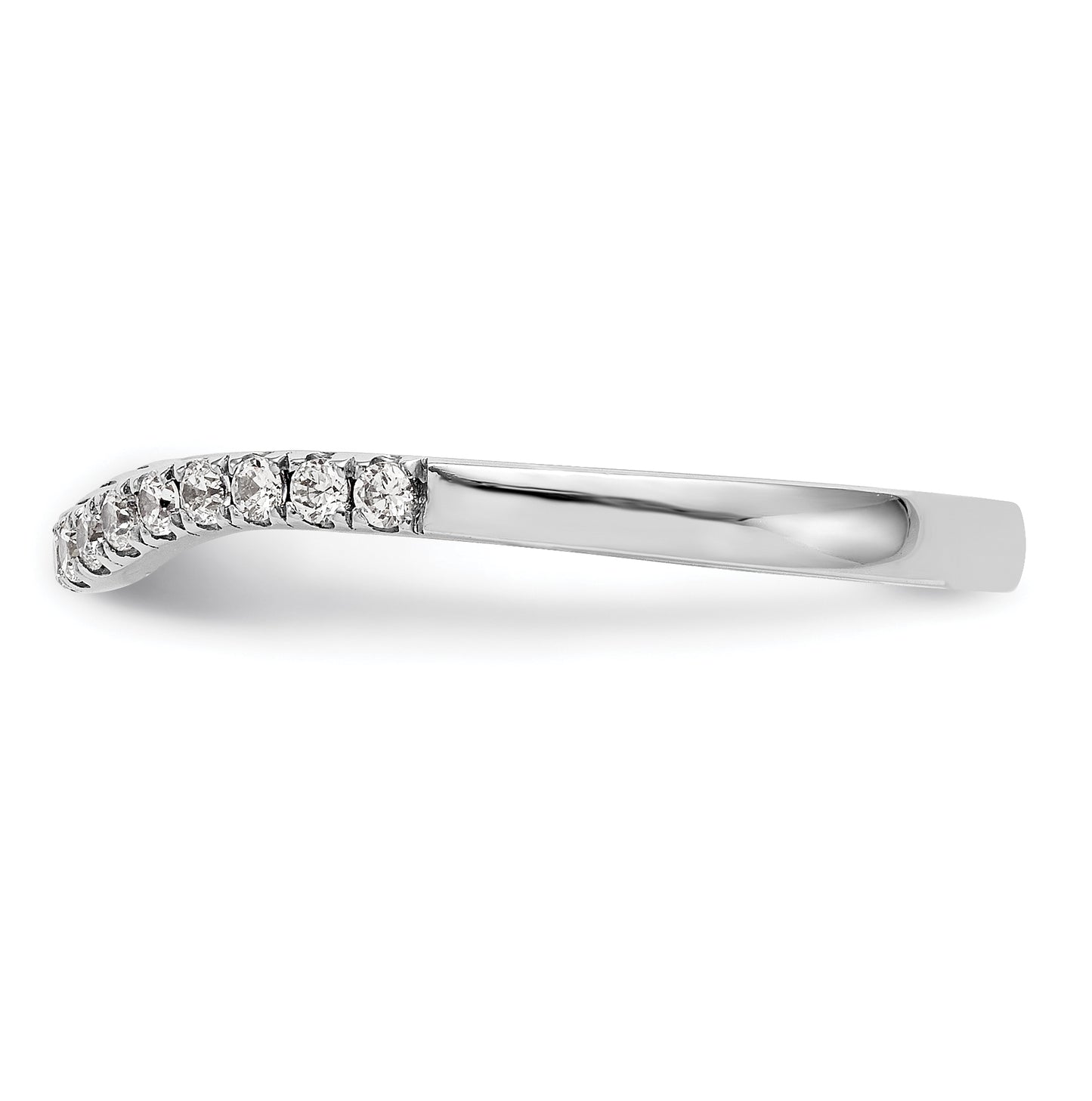 14k White Gold 1/5 Ct. Lab Grown Diamond VS/SI+ G+ Curved Band Ring