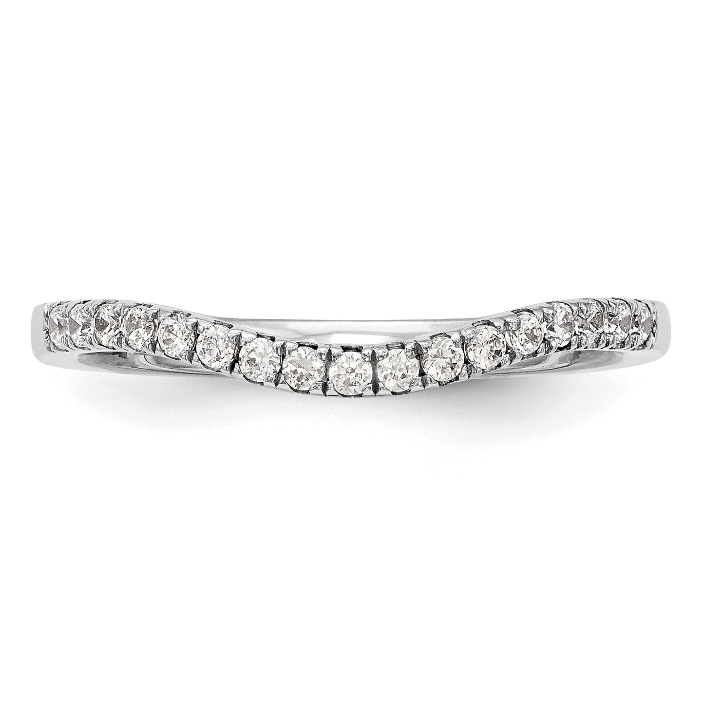 14k White Gold 1/5 Ct. Lab Grown Diamond VS/SI+ G+ Curved Band Ring