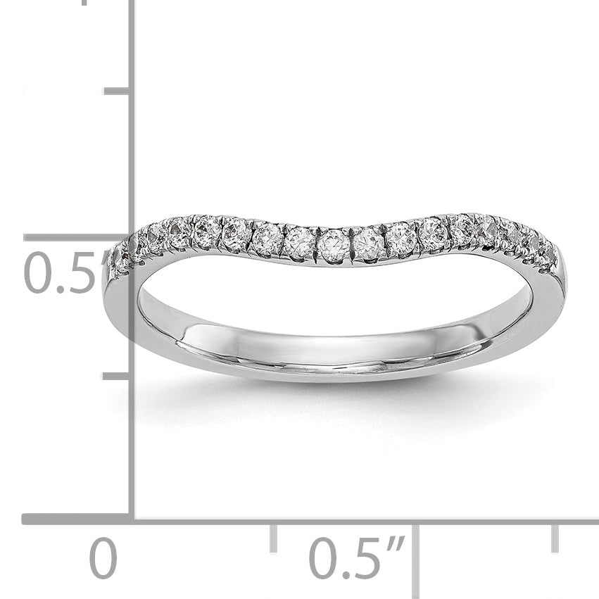 14k White Gold 1/5 Ct. Lab Grown Diamond VS/SI+ G+ Curved Band Ring