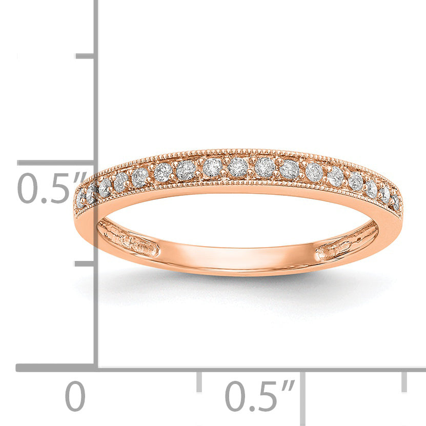 14k Rose Gold 1/6 Ct. Lab Grown Diamond VS/SI+ G+ Wedding Band Ring