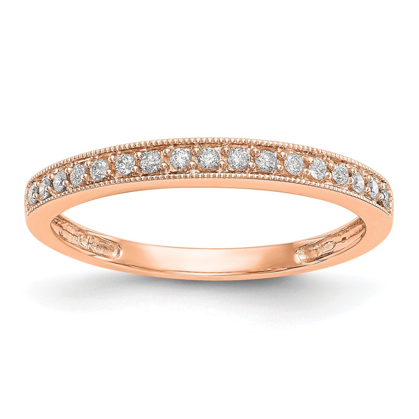 14k Rose Gold 1/6 Ct. Lab Grown Diamond VS/SI+ G+ Wedding Band Ring