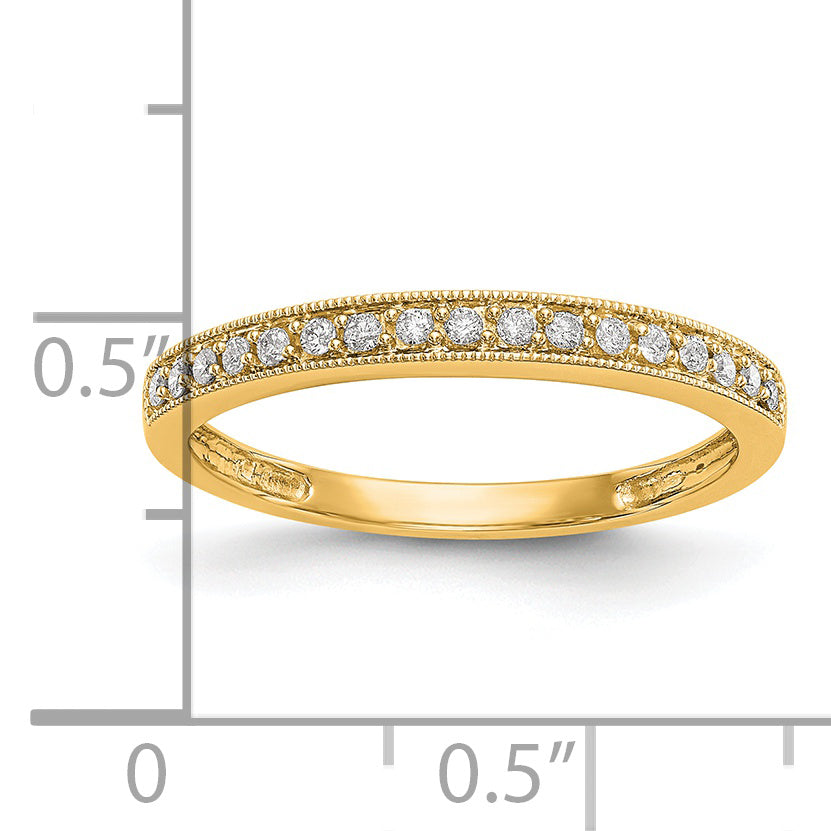 14k Yellow Gold 1/6 Ct. Lab Grown Diamond VS/SI+ G+ Wedding Band Ring