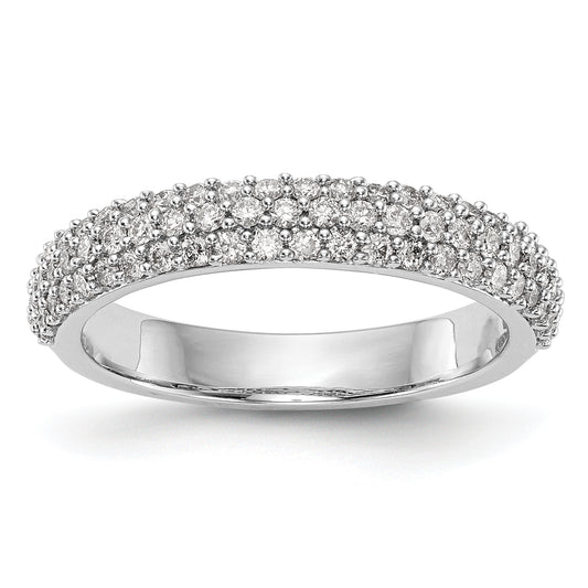 14k White Gold 1/2 Ct. Lab Grown Diamond VS/SI+ G+ Micro Pav Band Ring