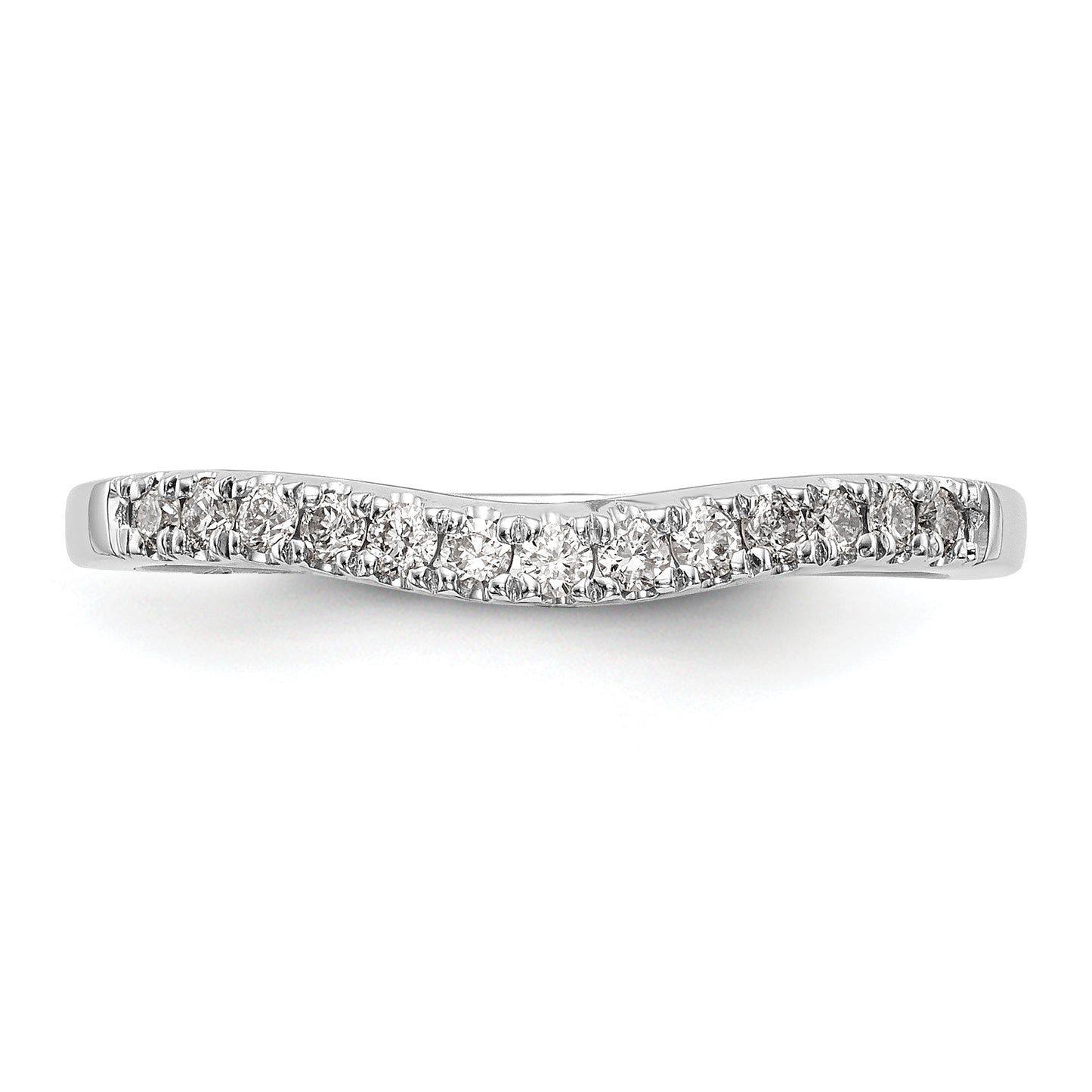 14k White Gold 1/3 Ct. Lab Grown Diamond VS/SI+ G+ Set of Two Curved Wedding Band Rings