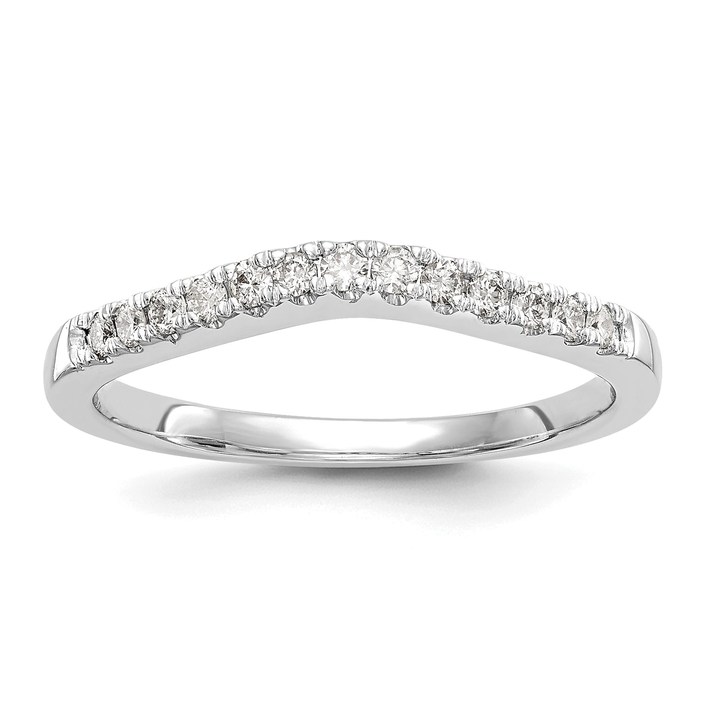 14k White Gold 1/3 Ct. Lab Grown Diamond VS/SI+ G+ Set of Two Curved Wedding Band Rings