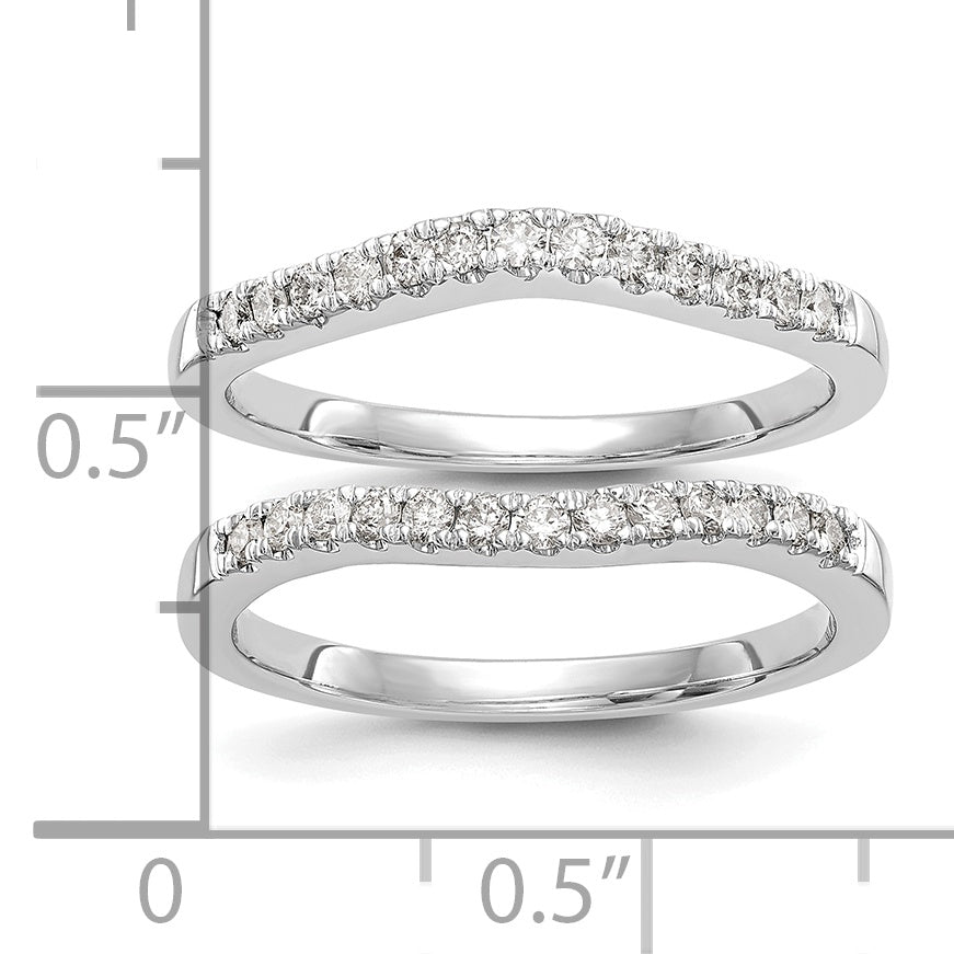 14k White Gold 1/3 Ct. Lab Grown Diamond VS/SI+ G+ Set of Two Curved Wedding Band Rings