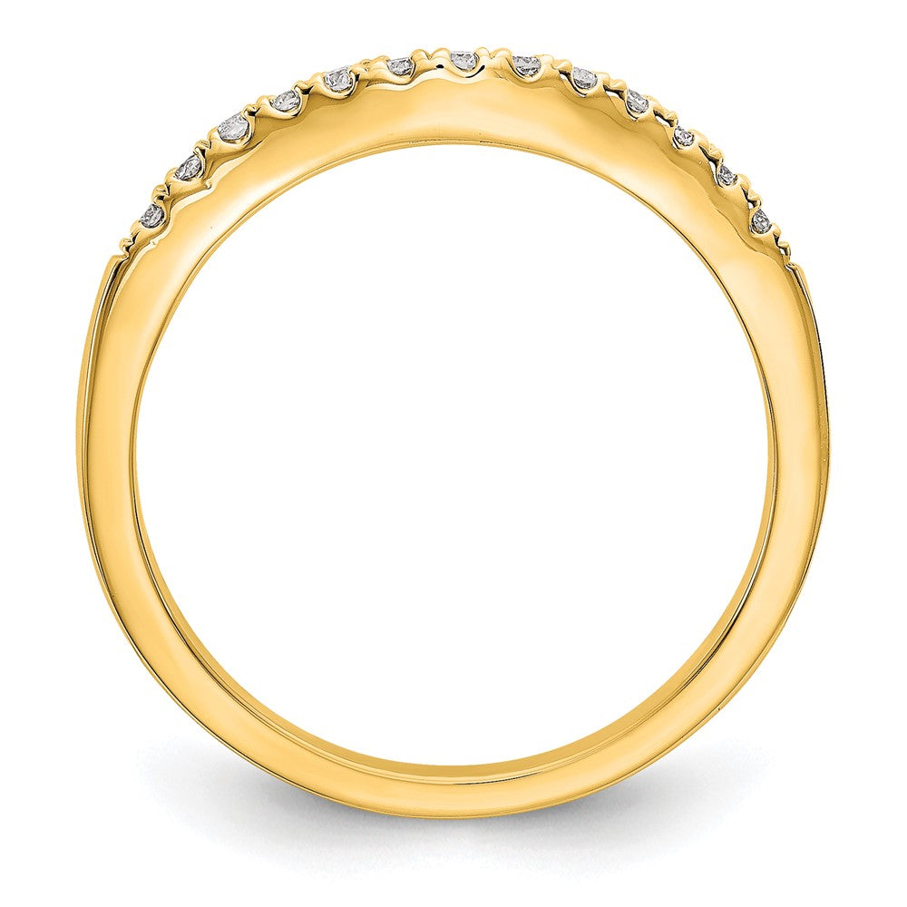 14k Yellow Gold 1/3 Ct. Lab Grown Diamond VS/SI+ G+ Complete Set of Two Curved Wedding Bands