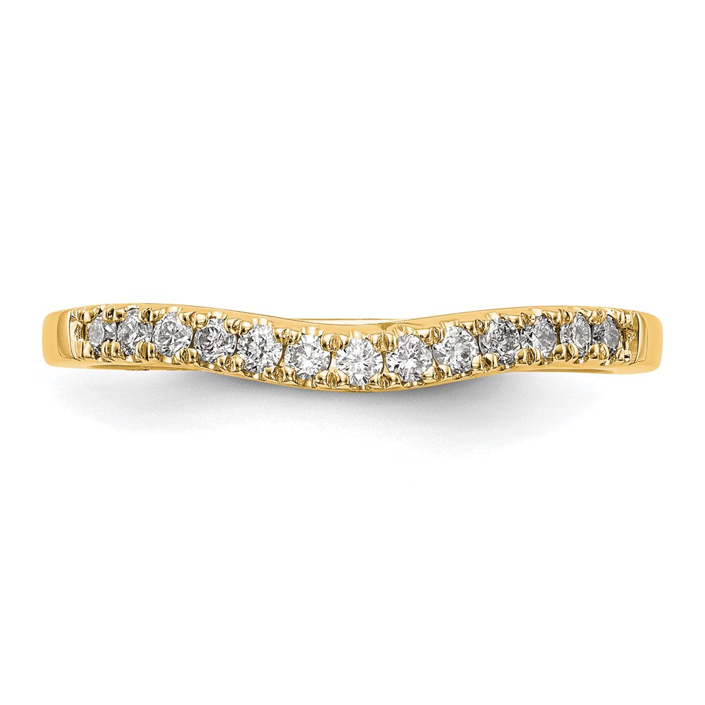 14k Yellow Gold 1/3 Ct. Lab Grown Diamond VS/SI+ G+ Complete Set of Two Curved Wedding Bands