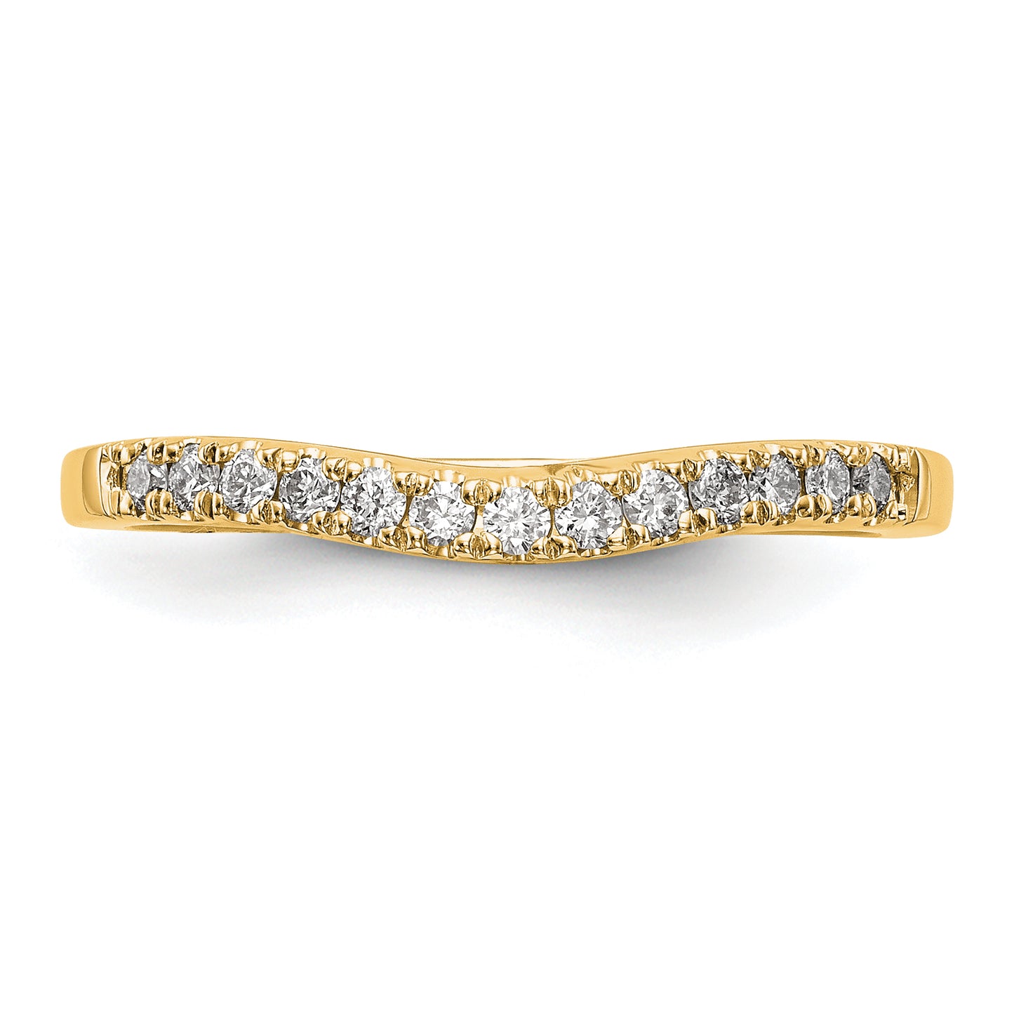 14k Yellow Gold 1/3 Ct. Lab Grown Diamond VS/SI+ G+ Set of Two Curved Wedding Band Rings