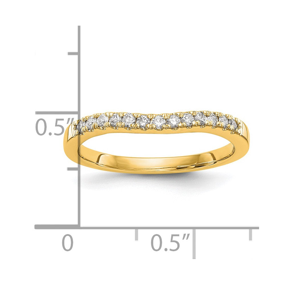 14k Yellow Gold 1/3 Ct. Lab Grown Diamond VS/SI+ G+ Complete Set of Two Curved Wedding Bands