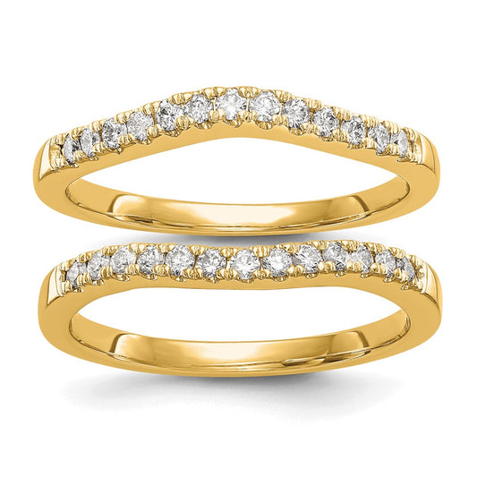 14k Yellow Gold 1/3 Ct. Lab Grown Diamond VS/SI+ G+ Complete Set of Two Curved Wedding Bands