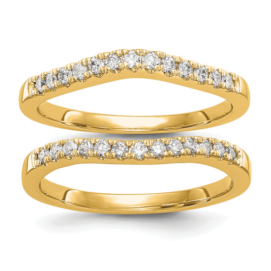 14k Yellow Gold 1/3 Ct. Lab Grown Diamond VS/SI+ G+ Set of Two Curved Wedding Band Rings