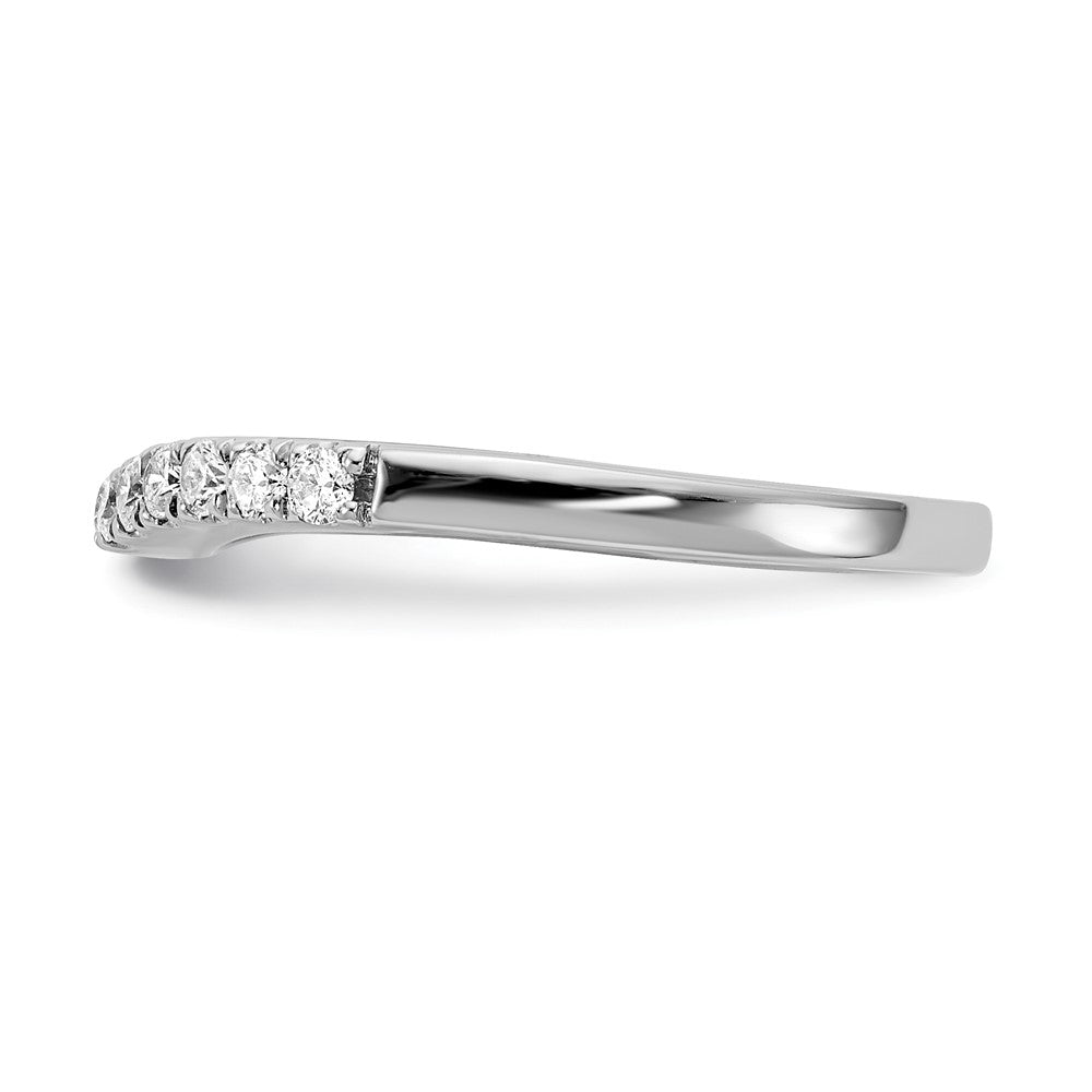 14k White Gold 5/8 Ct. Lab Grown Diamond VS/SI+ G+ Complete Set of Two Curved Wedding Bands