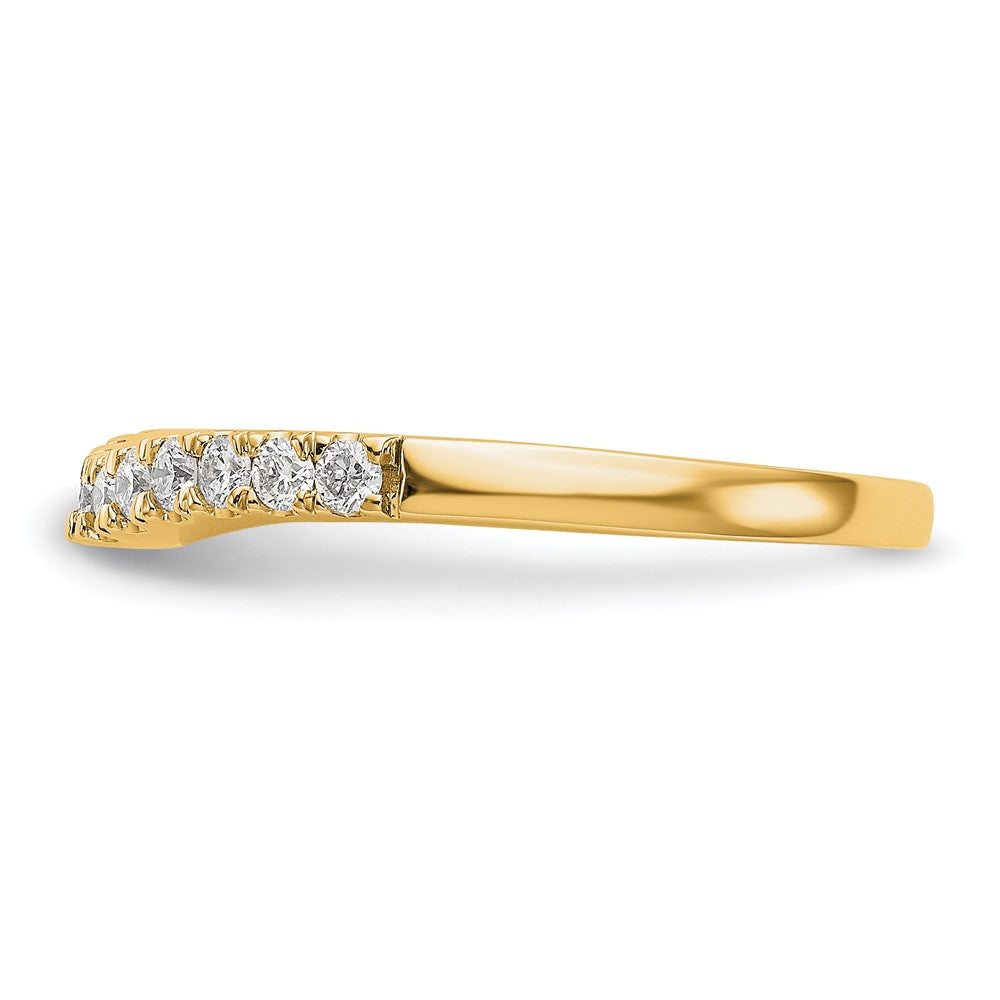 14k Yellow Gold 5/8 Ct. Lab Grown Diamond VS/SI+ G+ Complete Set of Two Curved Wedding Bands