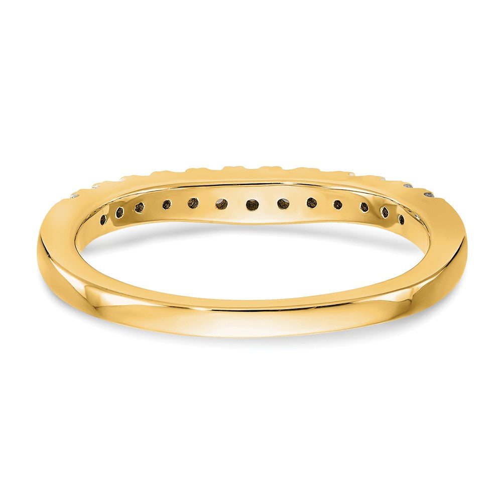 14k Yellow Gold 5/8 Ct. Lab Grown Diamond VS/SI+ G+ Complete Set of Two Curved Wedding Bands