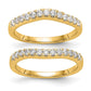 14k Yellow Gold 5/8 Ct. Lab Grown Diamond VS/SI+ G+ Complete Set of Two Curved Wedding Bands