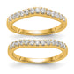 14k Yellow Gold 5/8 Ct. Lab Grown Diamond VS/SI+ G+ Set of Two Curved Wedding Band Rings