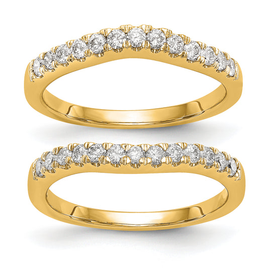 14k Yellow Gold Lab Grown Diamond VS/SI+ G+ Set of 2 Band Rings