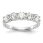 14k White Gold 1 1/3 Ct. Lab Grown Diamond VS/SI+ G+ Five Stone Fashion Band Ring