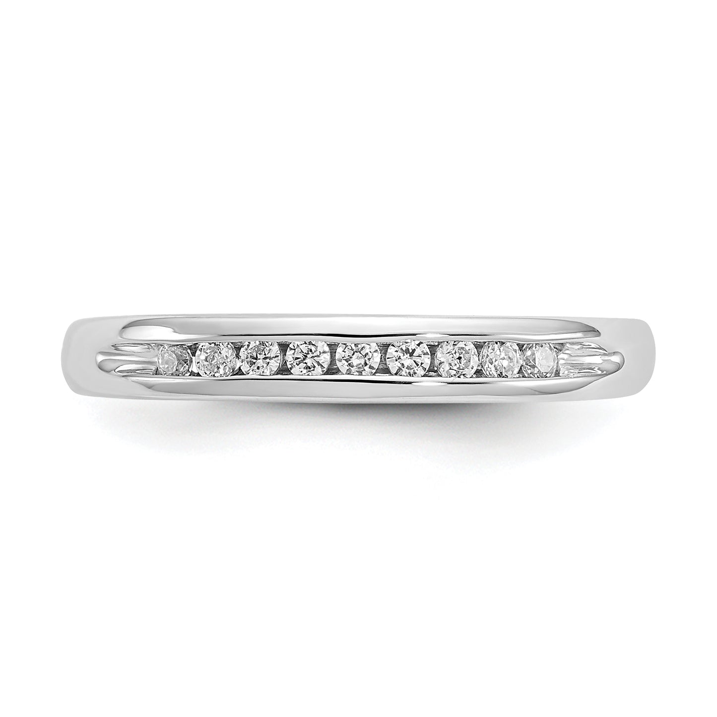 14K White Gold Lab Grown VS/SI+ G+ Diamond 9-Stone Channel Band Ring