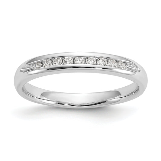 14K White Gold Lab Grown VS/SI+ G+ Diamond 9-Stone Channel Band Ring