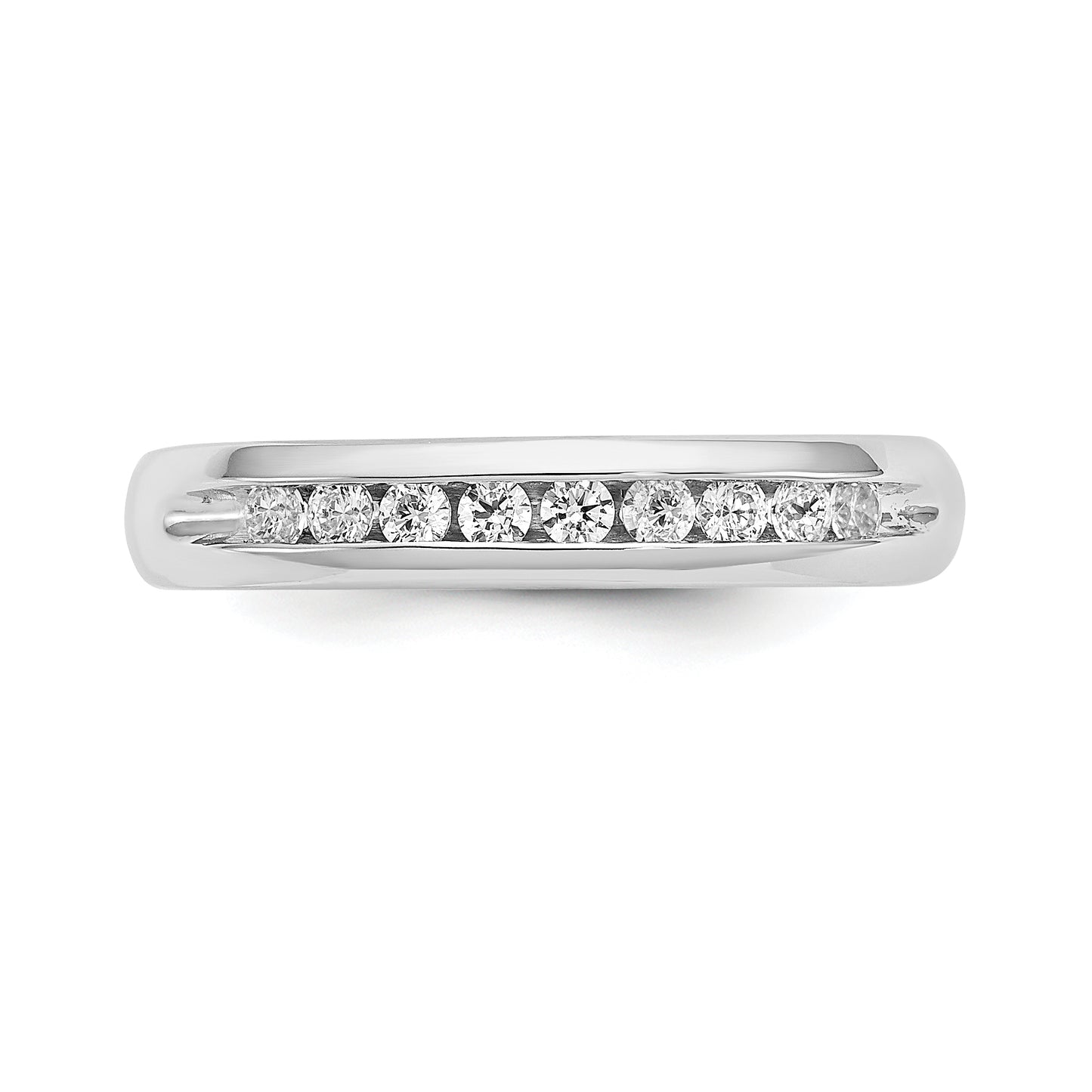 14k White Gold 1/5 Ct. Lab Grown Diamond VS/SI+ G+ Nine Stone Fashion band