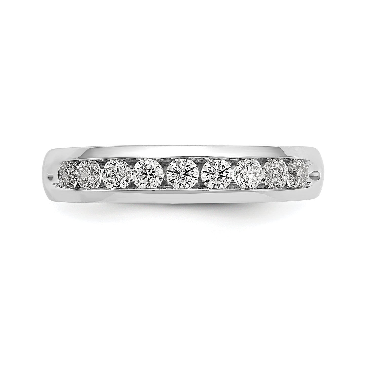 14k White Gold 1/2 Ct. Lab Grown Diamond VS/SI+ G+ Nine Stone Fashion band