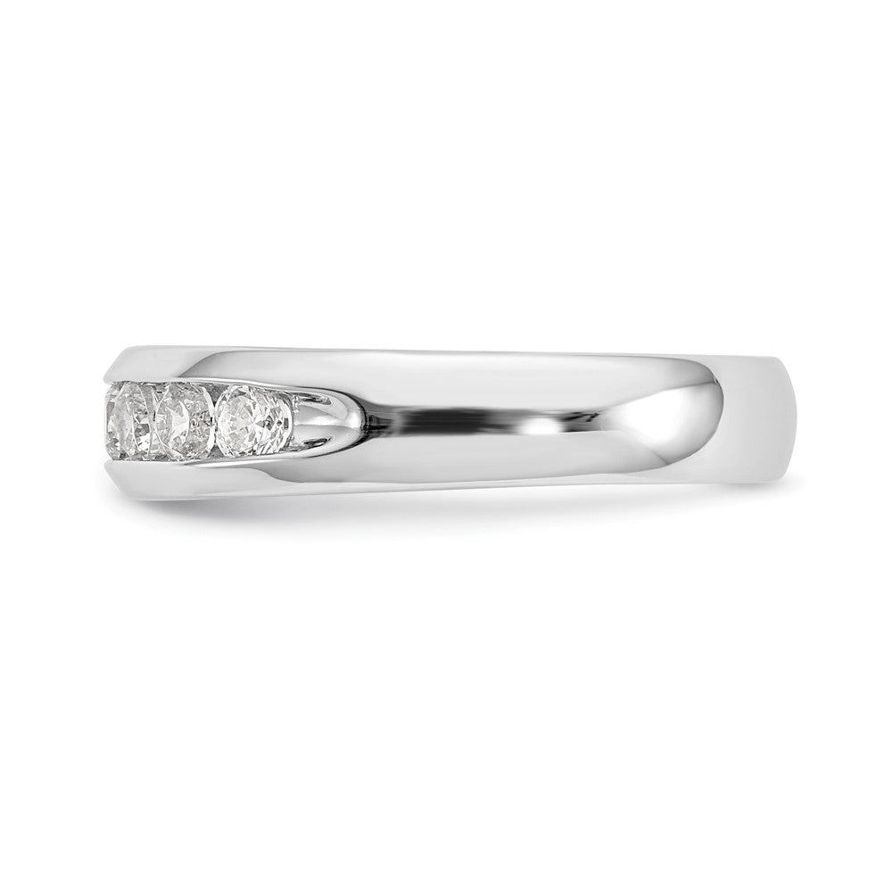 14k White Gold 5/8 Ct. Lab Grown Diamond VS/SI+ G+ Nine Stone Complete Fashion band