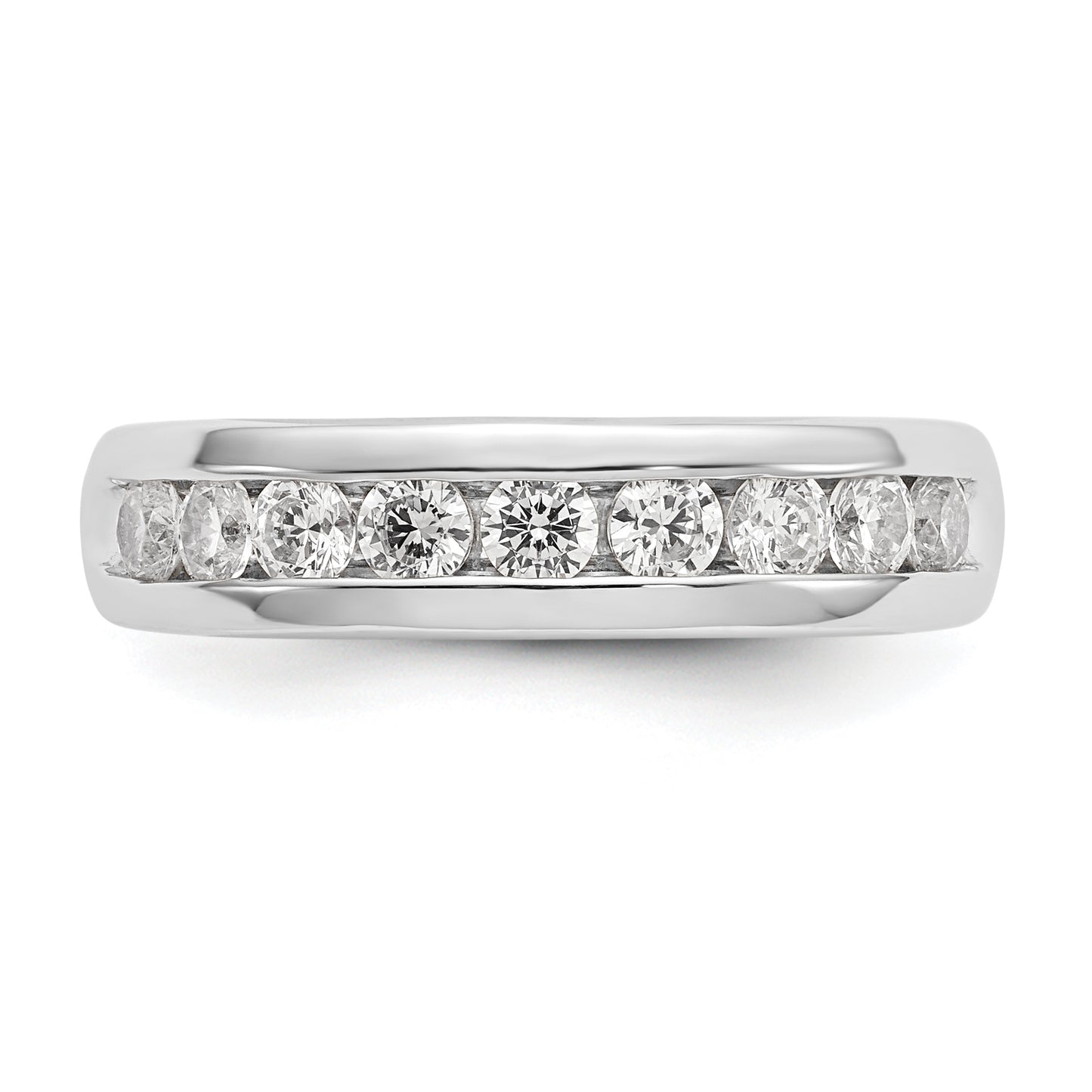 14k White Gold 3/4 Ct. Lab Grown Diamond VS/SI+ G+ Nine Stone Fashion band