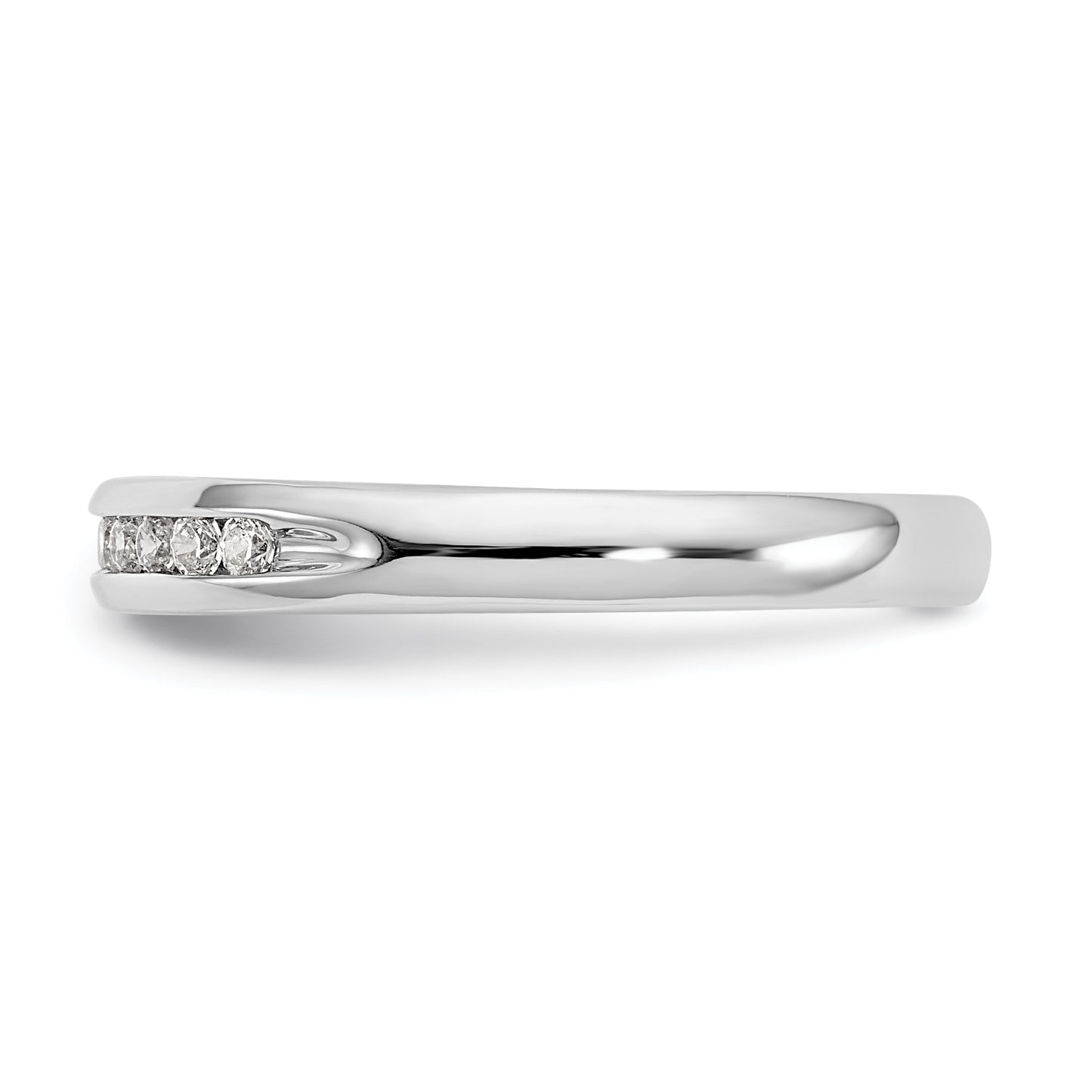 14K White Gold Lab Grown VS/SI FGH Diamond 11-Stone Channel Band Ring