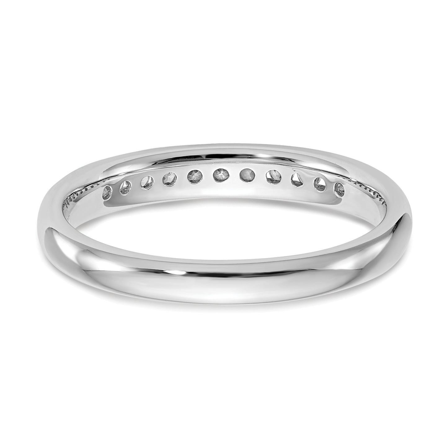 14K White Gold Lab Grown VS/SI FGH Diamond 11-Stone Channel Band Ring