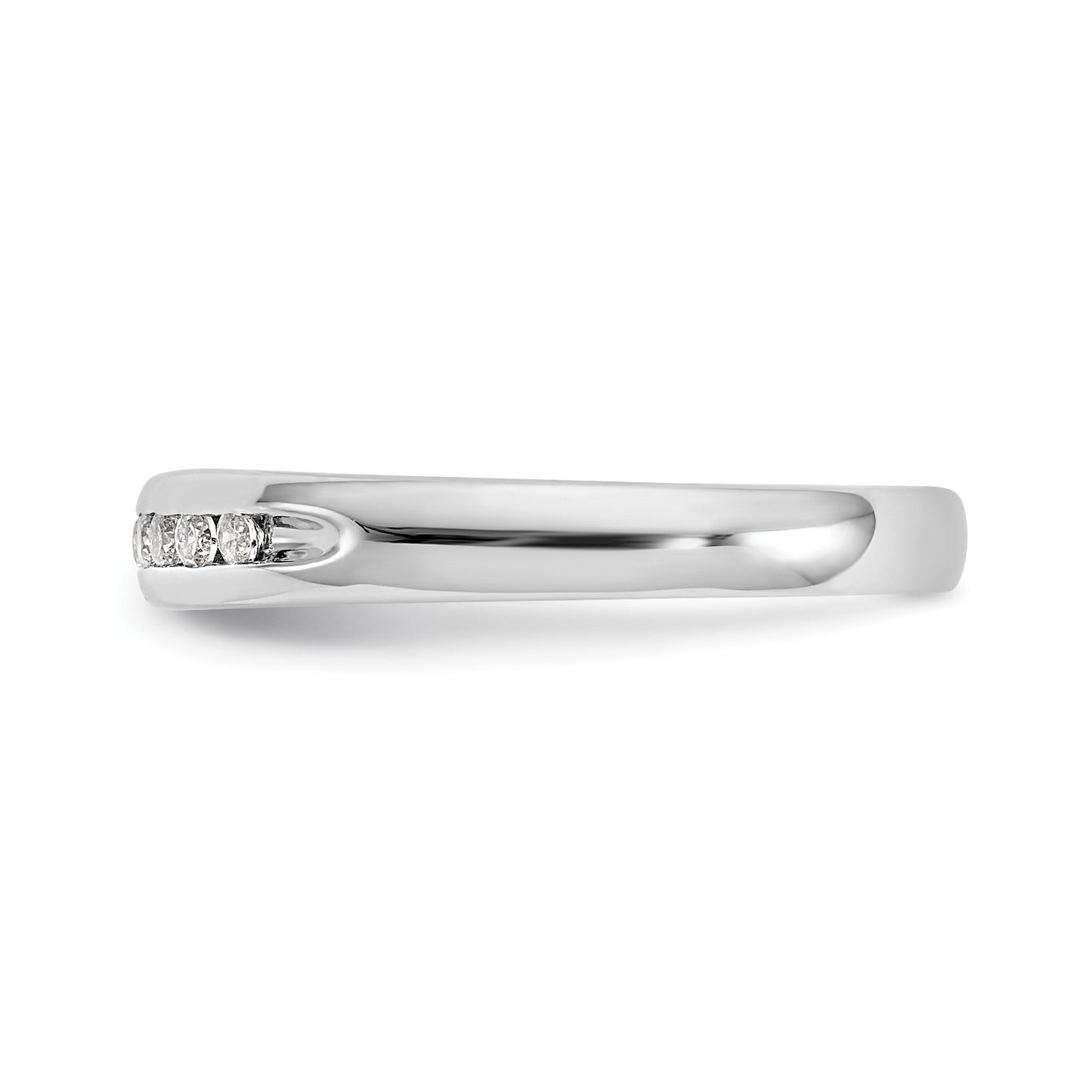 14k White Gold 1/5 Ct. Lab Grown Diamond VS/SI+ G+ Eleven Stone Channel Set Band Ring