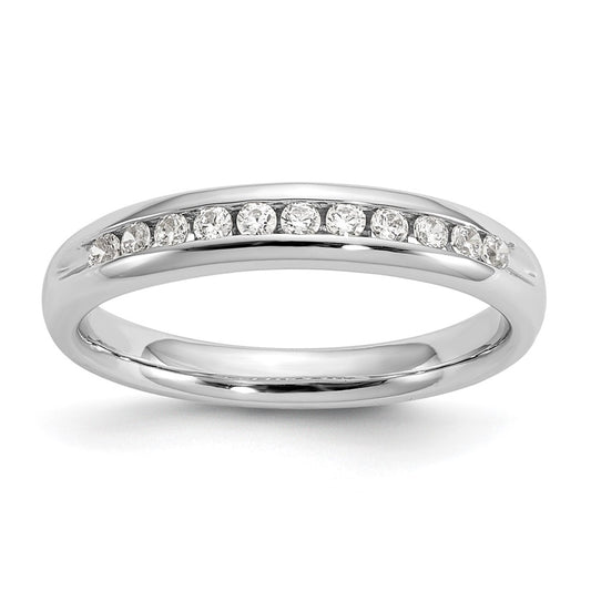 14k White Gold 1/5 Ct. Lab Grown Diamond VS/SI+ G+ Eleven Stone Complete Channel Set Band